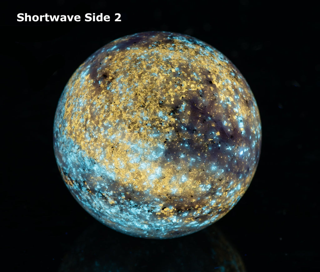 Chondrodite, blue diopside sphere from Canada